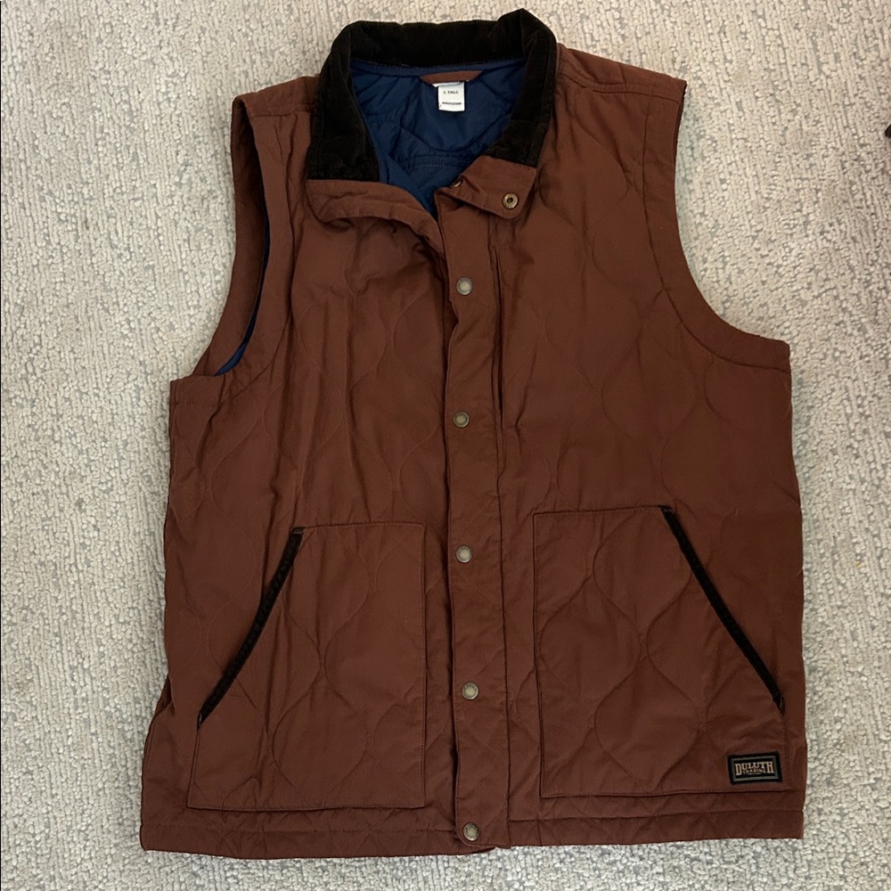 Duluth Trading Co Brown Quilted Vest